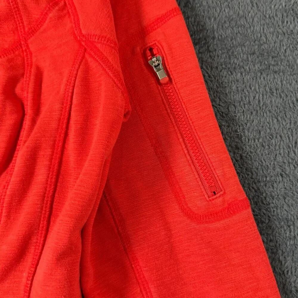 Athleta Hoodie XS Orange Full Zip Thumbhole Jacket Yoga Running Athletic Active - Picture 9 of 13